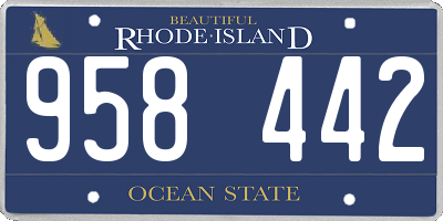 RI license plate 958442