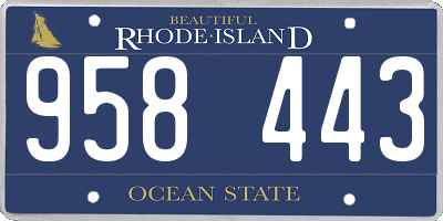 RI license plate 958443