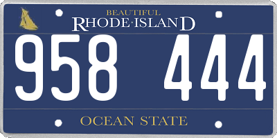 RI license plate 958444