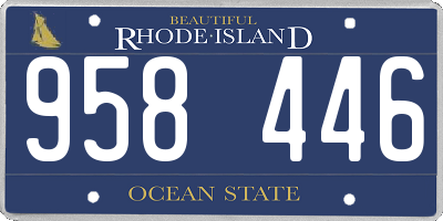 RI license plate 958446