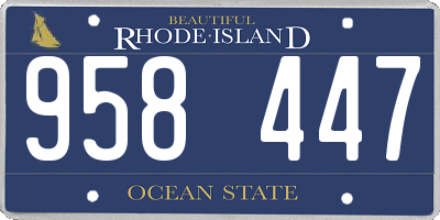 RI license plate 958447
