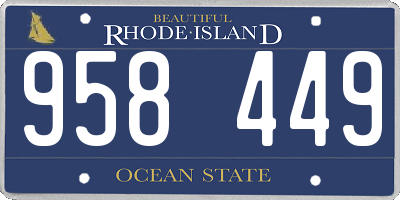 RI license plate 958449