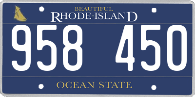RI license plate 958450