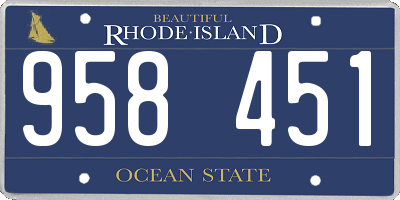 RI license plate 958451