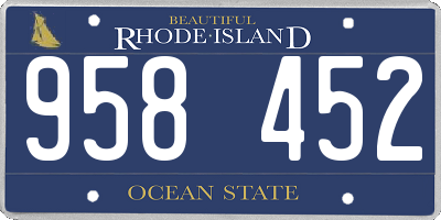 RI license plate 958452