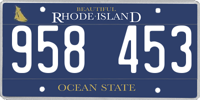 RI license plate 958453
