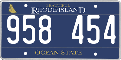RI license plate 958454