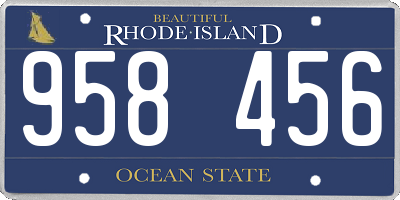 RI license plate 958456