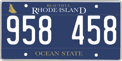 RI license plate 958458