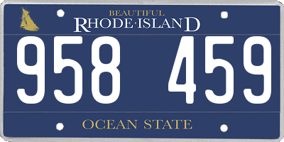 RI license plate 958459