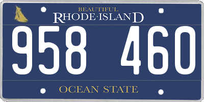 RI license plate 958460