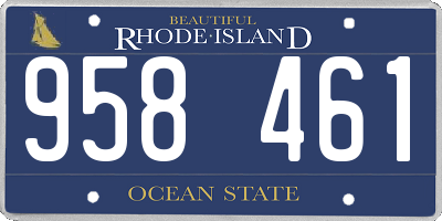 RI license plate 958461