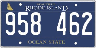 RI license plate 958462