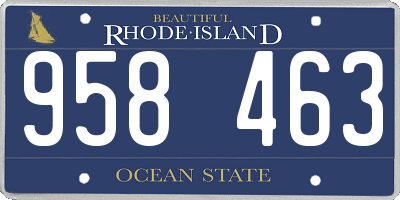 RI license plate 958463