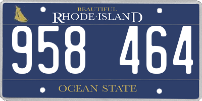 RI license plate 958464