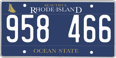 RI license plate 958466