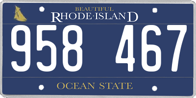 RI license plate 958467