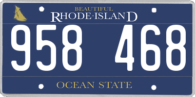 RI license plate 958468