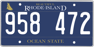 RI license plate 958472