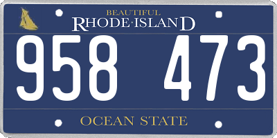 RI license plate 958473