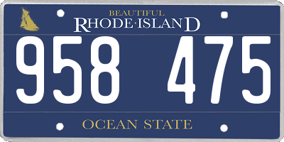 RI license plate 958475