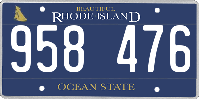 RI license plate 958476
