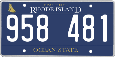 RI license plate 958481