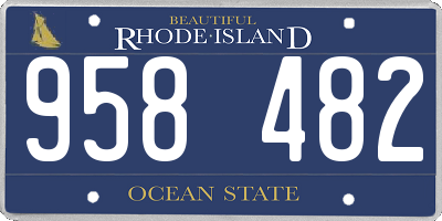 RI license plate 958482