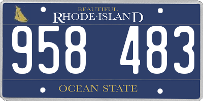 RI license plate 958483