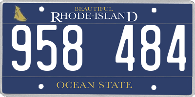 RI license plate 958484