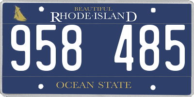RI license plate 958485