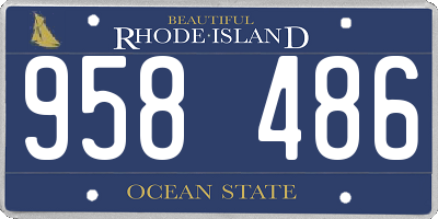 RI license plate 958486