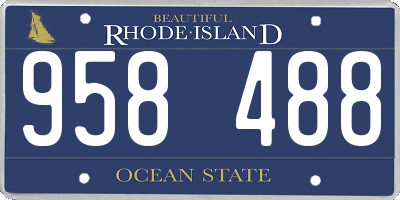 RI license plate 958488