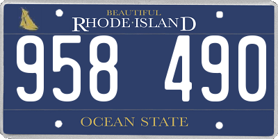 RI license plate 958490