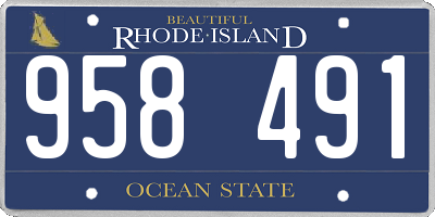 RI license plate 958491