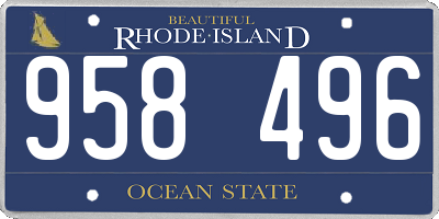 RI license plate 958496