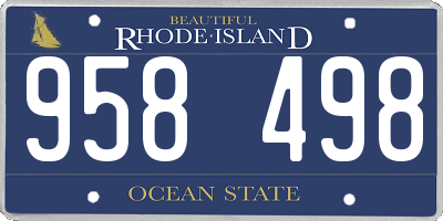 RI license plate 958498