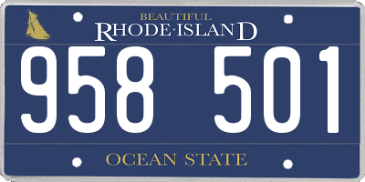 RI license plate 958501