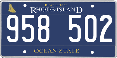 RI license plate 958502