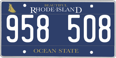 RI license plate 958508