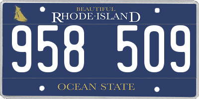 RI license plate 958509