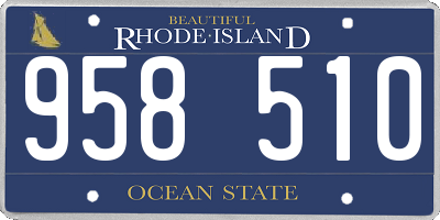RI license plate 958510