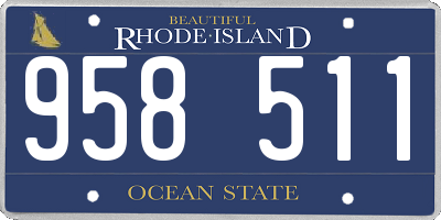 RI license plate 958511