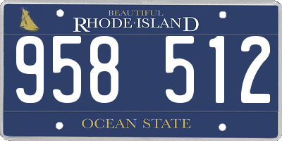 RI license plate 958512