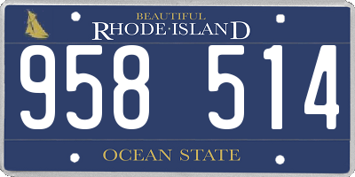 RI license plate 958514