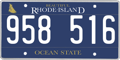 RI license plate 958516