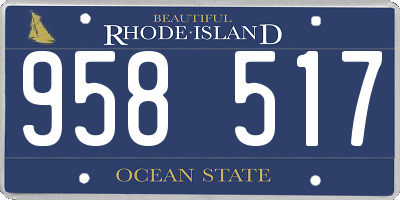 RI license plate 958517