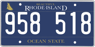 RI license plate 958518