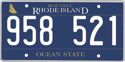 RI license plate 958521