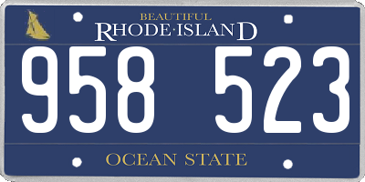 RI license plate 958523
